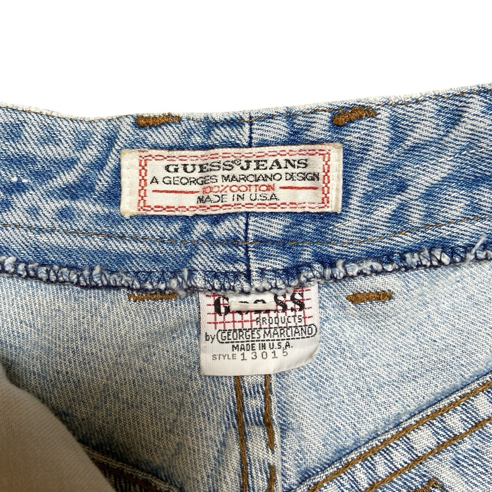 VTG 90s Guess Women's Cut Off Denim Shorts 29 in Waist Blue Distressed USA - Picture 5 of 9